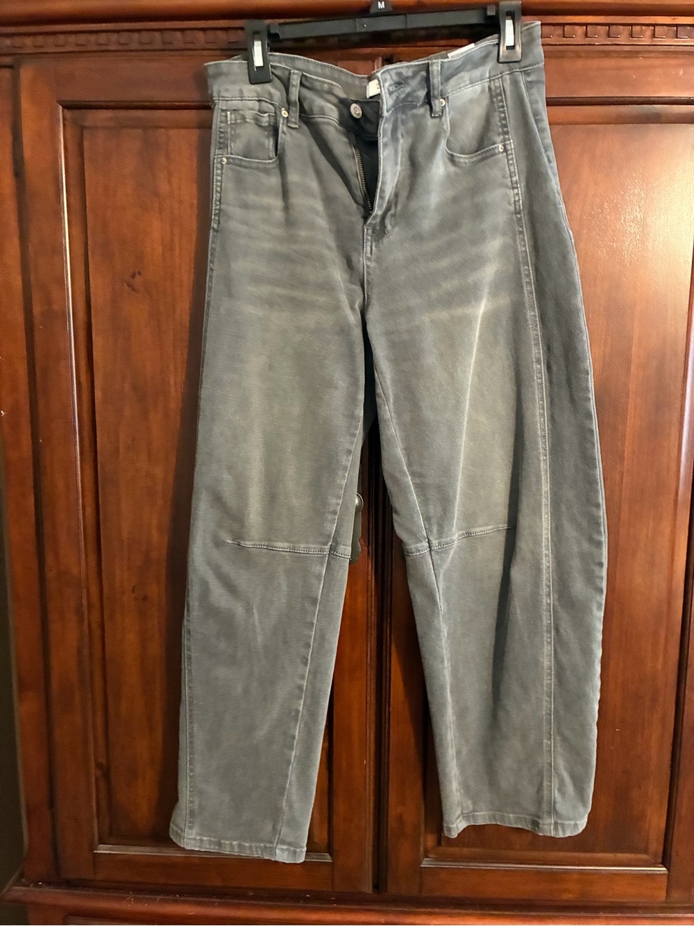 Women zenana gray wash barrel jeans
